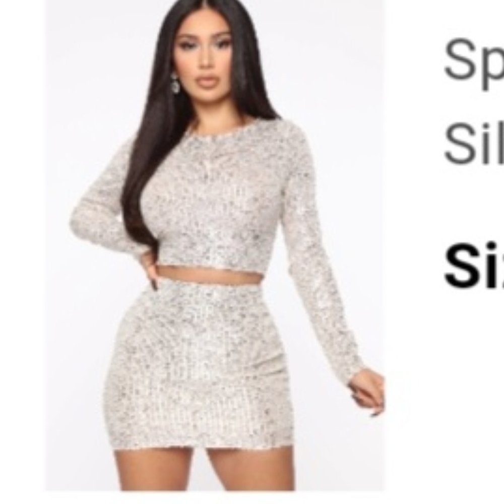 Fashion Nova two piece sequin set